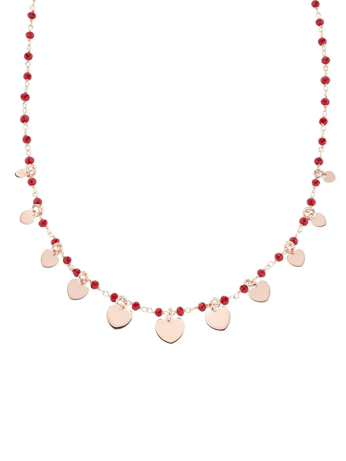 Amen Elegance Collier Avec Breloques Cœur Et Cristaux Rose - Achetez À Prix Outlet!