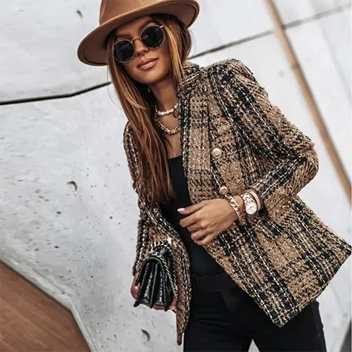 Arleth | Blazer  Carreaux Pour Femme | Manches Longues