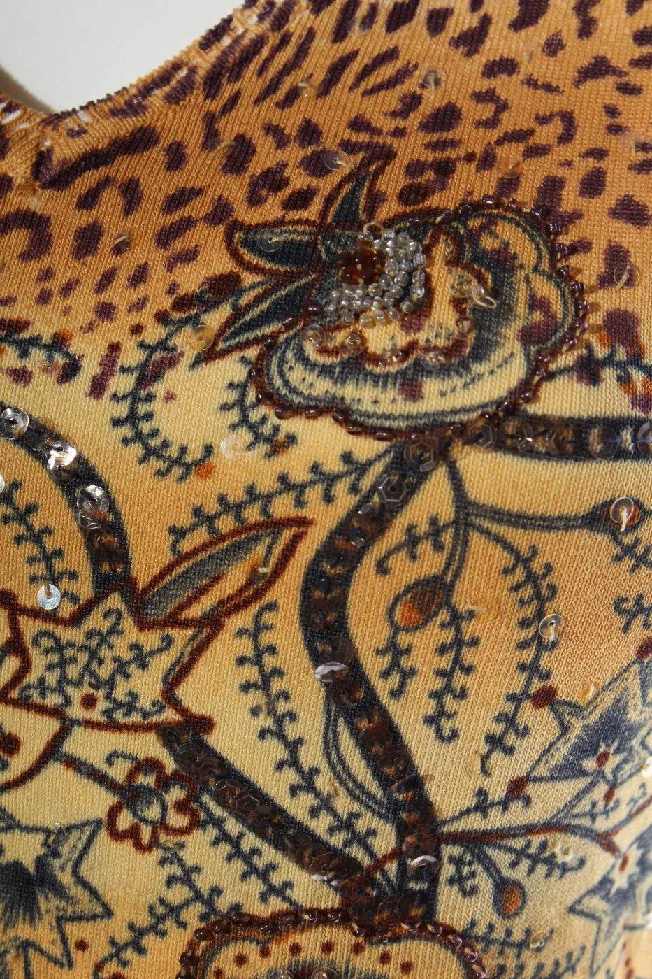 Bagutti Haut tricotés orange clair-brun motif léopard style décontracté