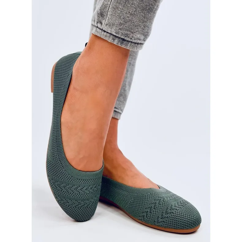 Ballerines en maille Newey Green vert