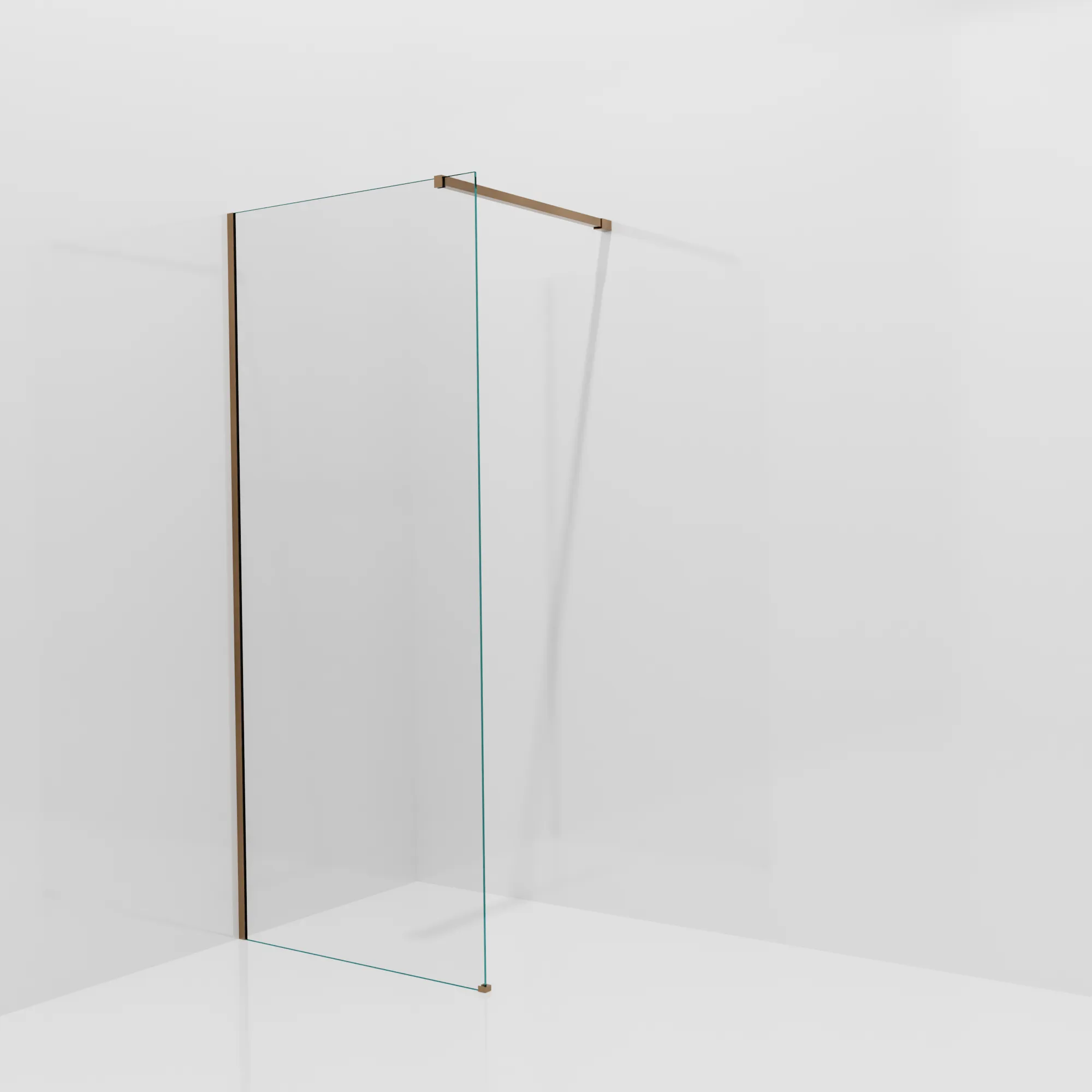 Balmani Modular douche à l'italienne: 90 x 200 cm, Verre transparent, Profil Brushed Rosegold