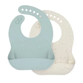 Bavoir en silicone, bleu nature | Lässig
