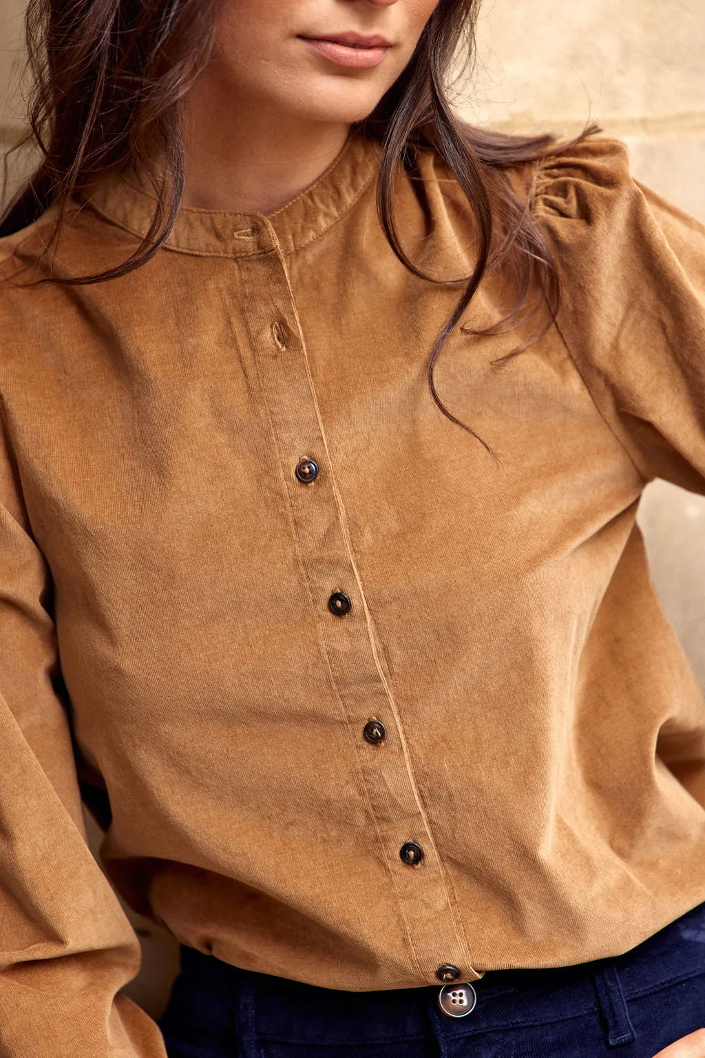 Blouse en velours camel - Blondie