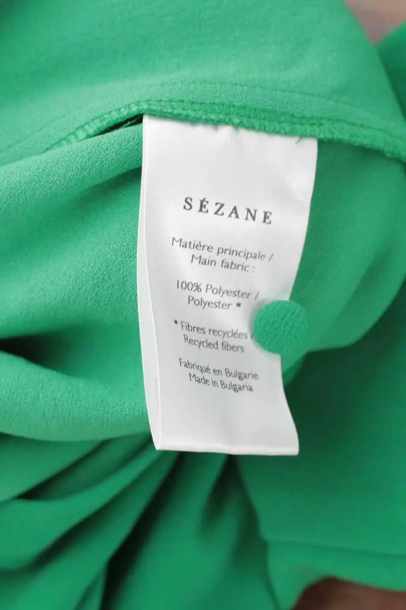 Blouse Sézane vert. Matière principale viscose. Taille 34.