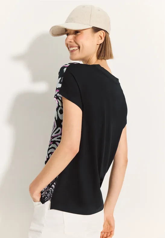 CECIL T-shirt composé d'un mélange de matières 