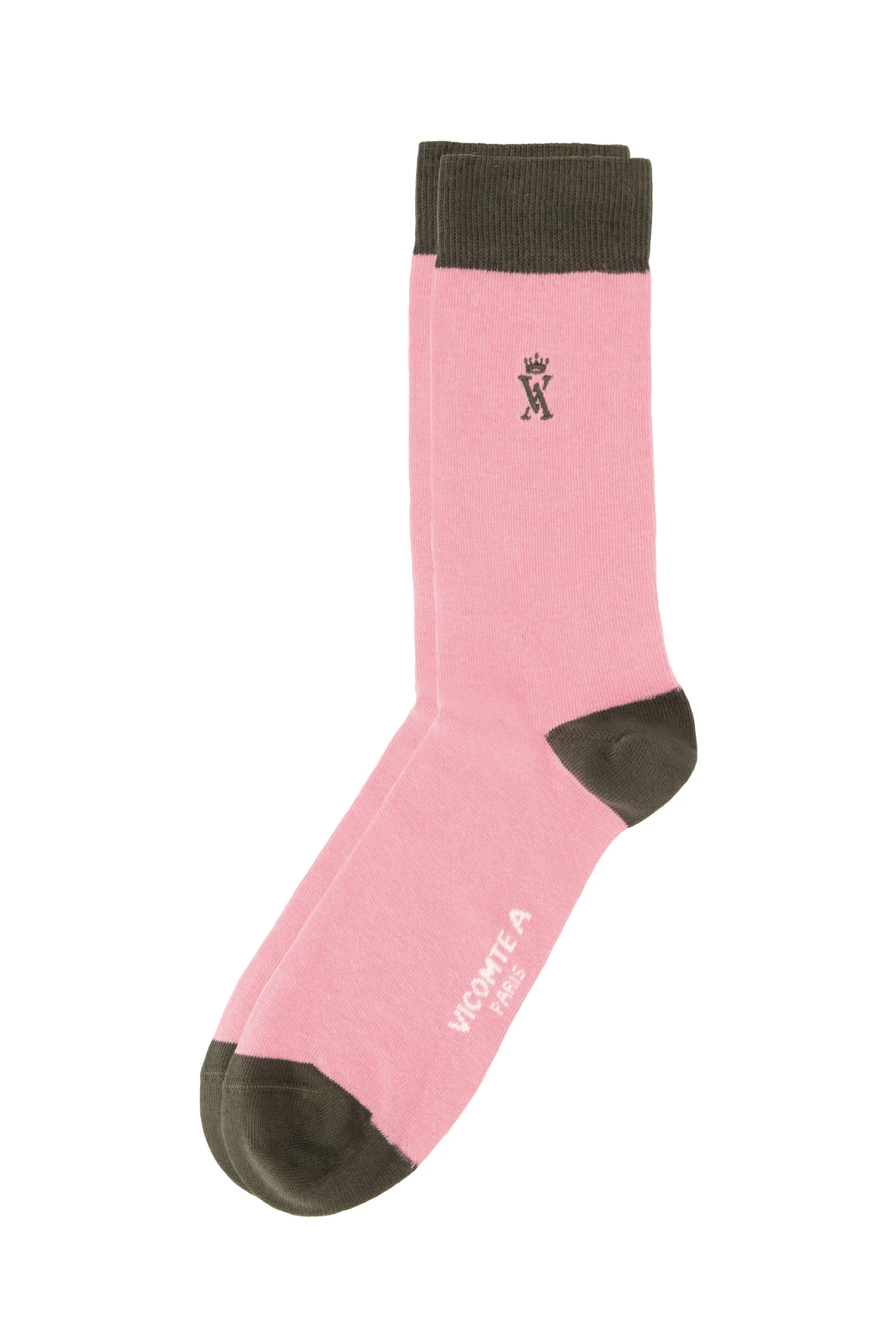 Chaussettes Coton Bicolores - Rose Camargues