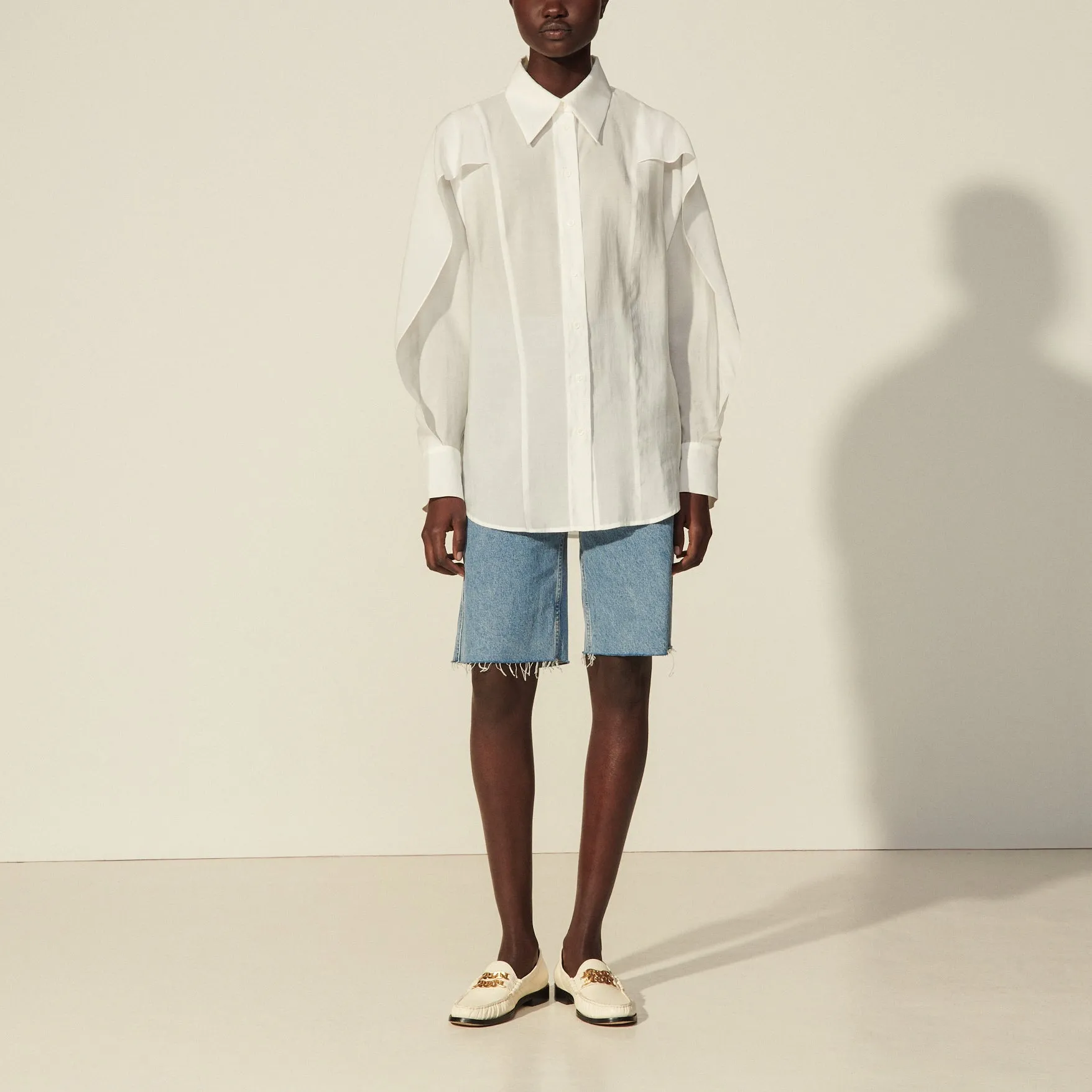 Chemise cape volantée oversize