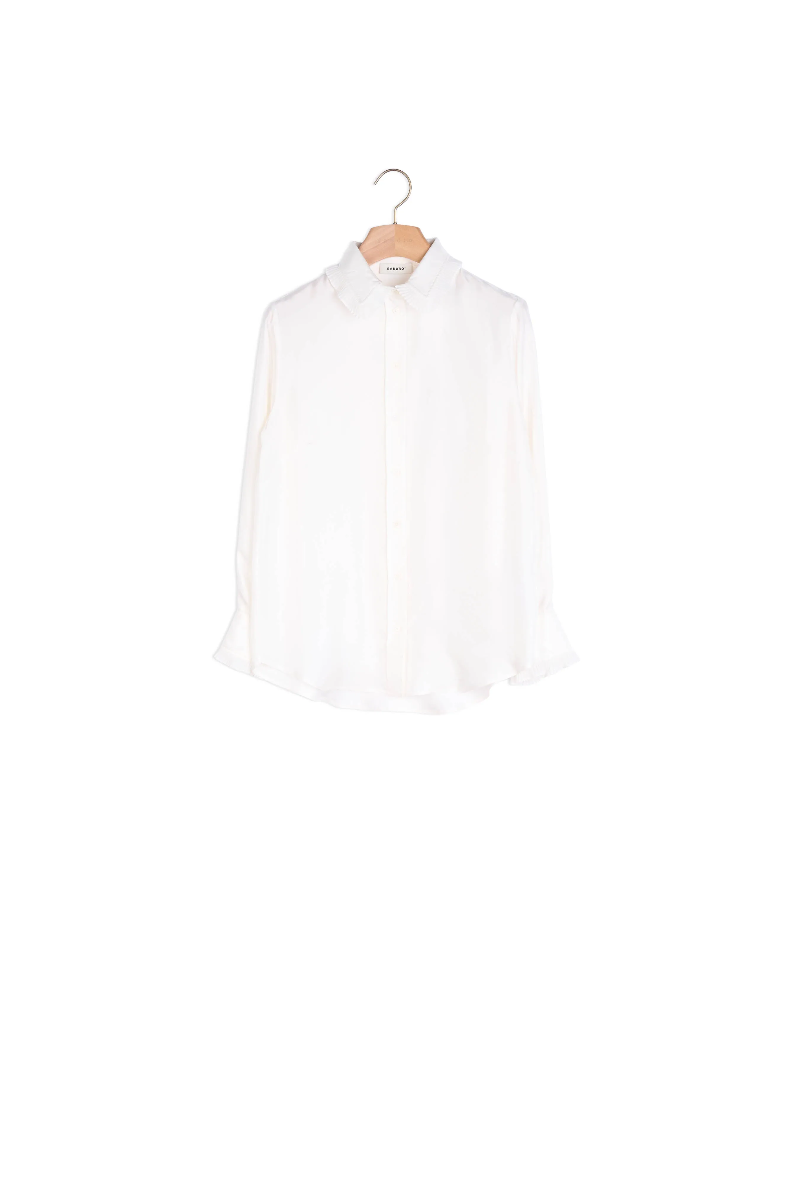 Chemise en soie avec col bordé de plissé