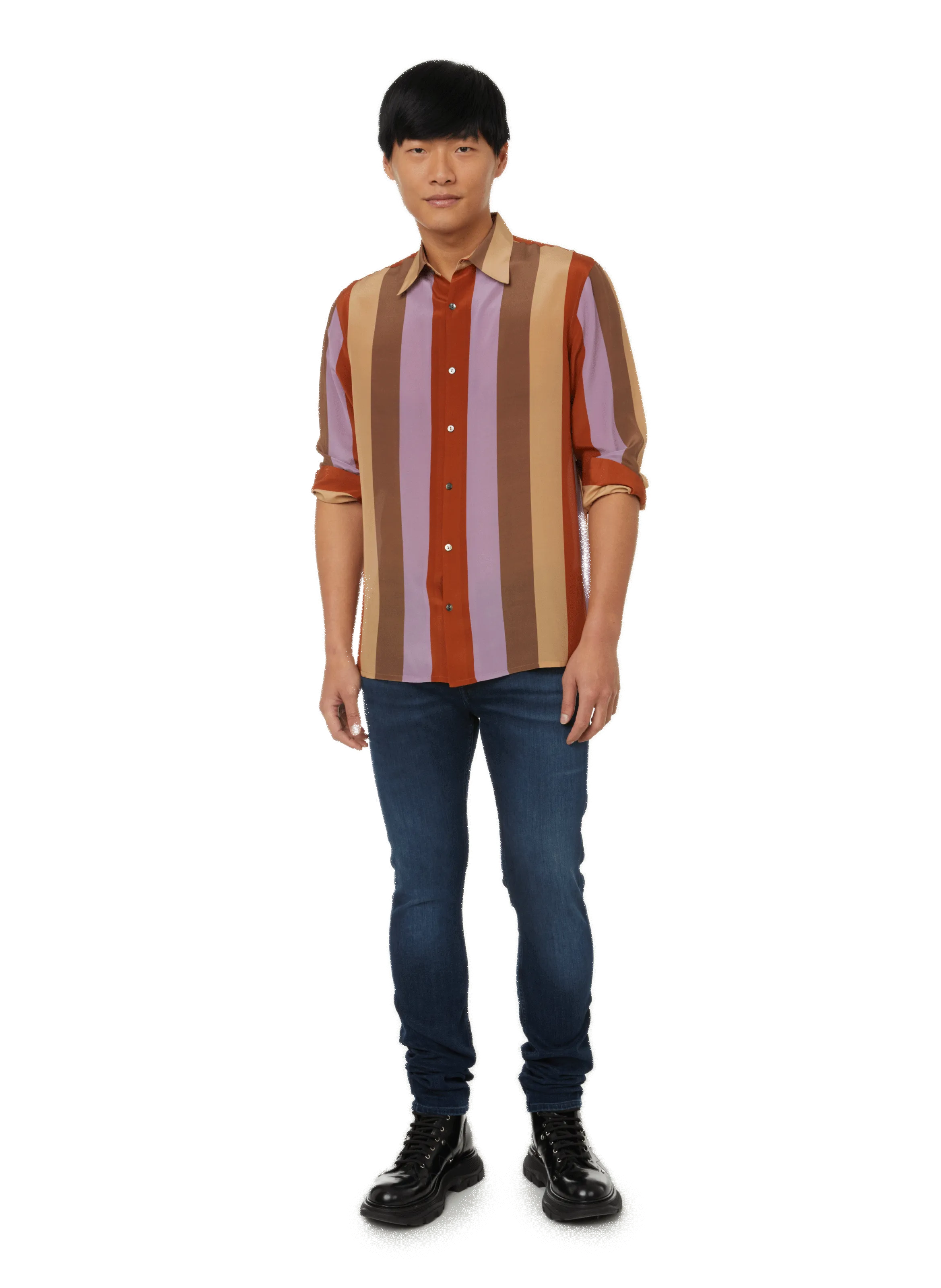CHEMISE RAYéE EN SOIE - 73 LONDON pour HOMME | Printemps