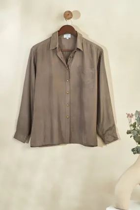 Chemisier en soie large gris