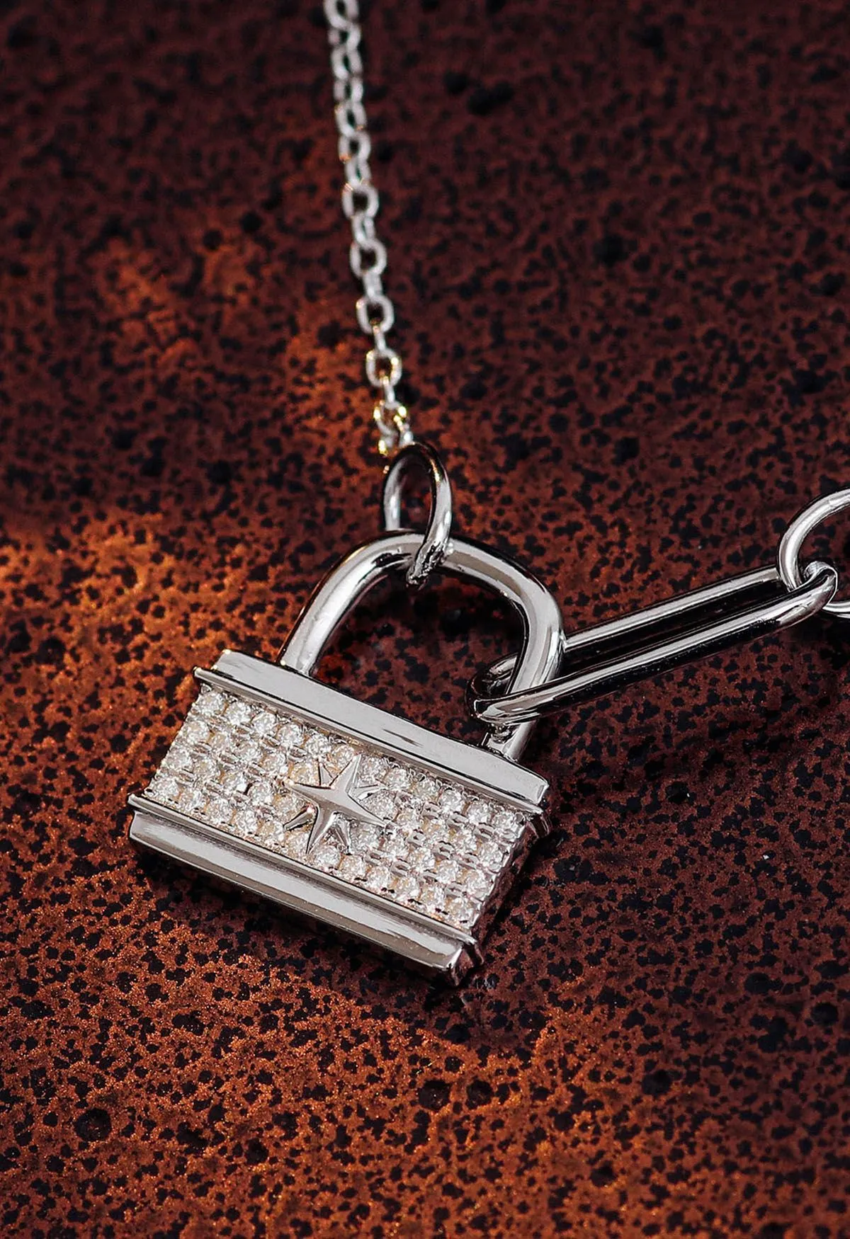 Collier diamant Moissanite Star Lock