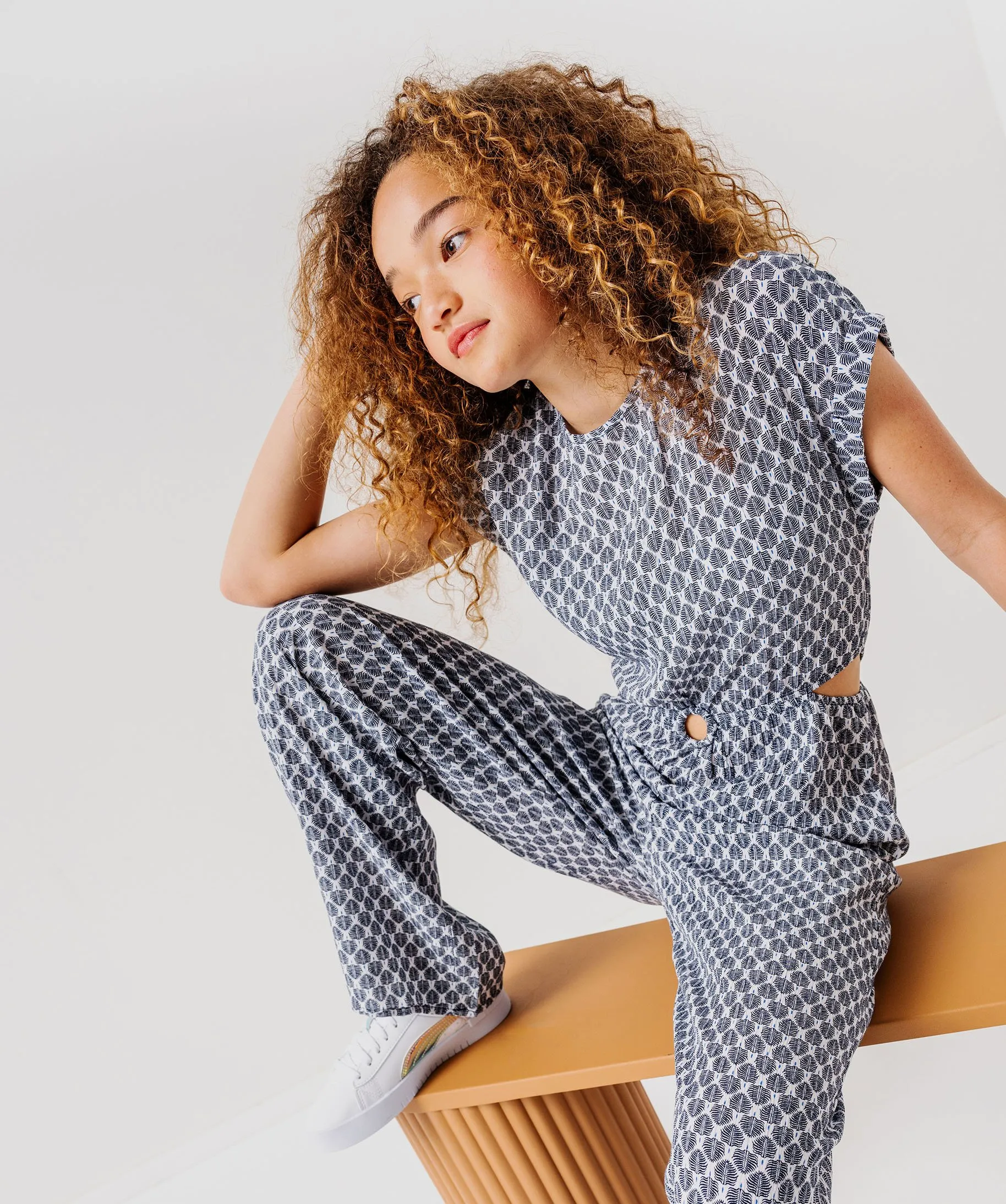 Combinaison pantalon avec ouvertures à la taille fille noir