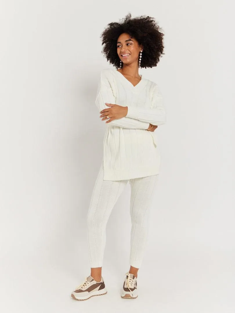 Ensemble en lainage blanc