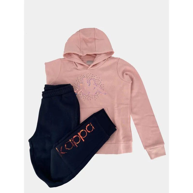 Ensemble sweat jogging sicily rose bleu fille - Kappa | wimod