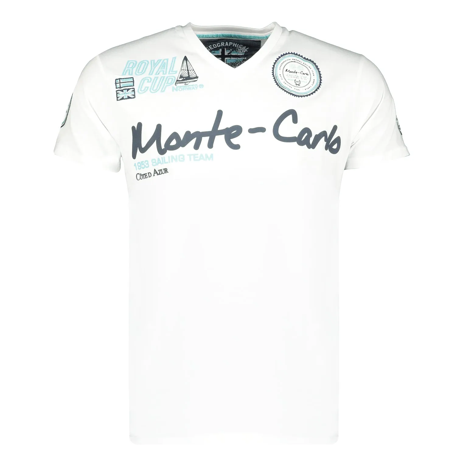 Geographical Norway Jocean Homme - T-shirt à manches courtes Blanc Blanc