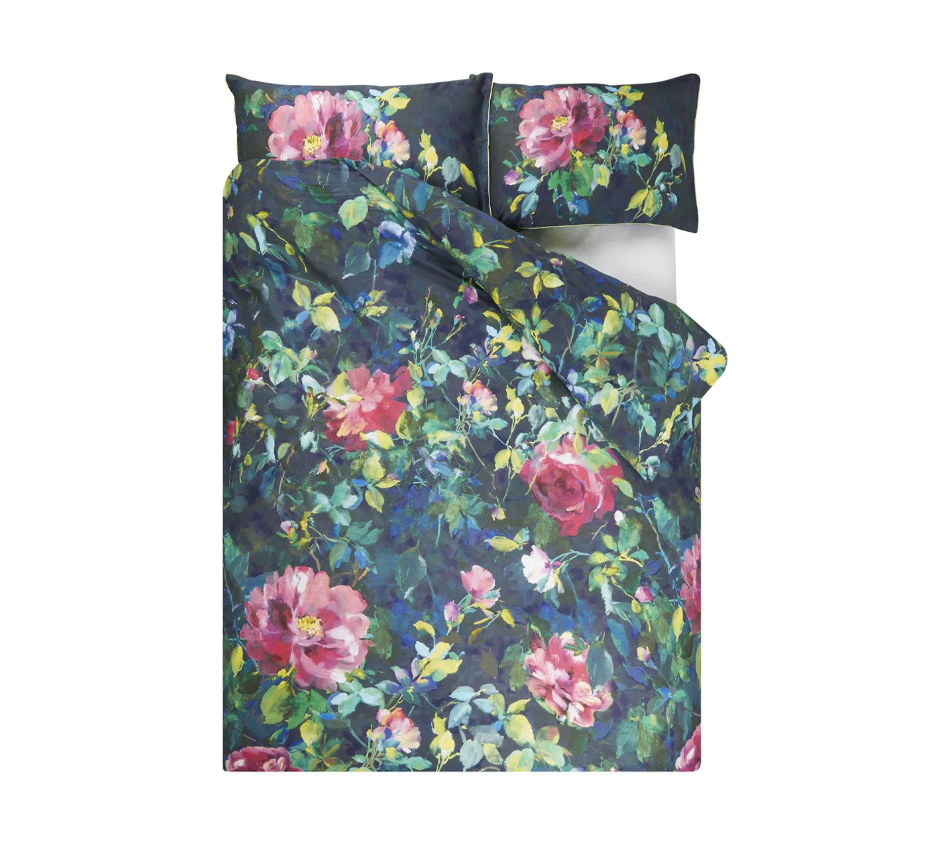 Housse De Couette Imprimée En Satin De Coton Noir 260x240