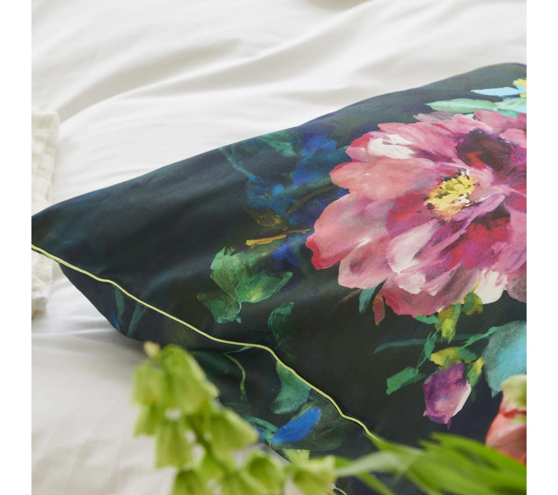 Housse De Couette Imprimée En Satin De Coton Noir 260x240