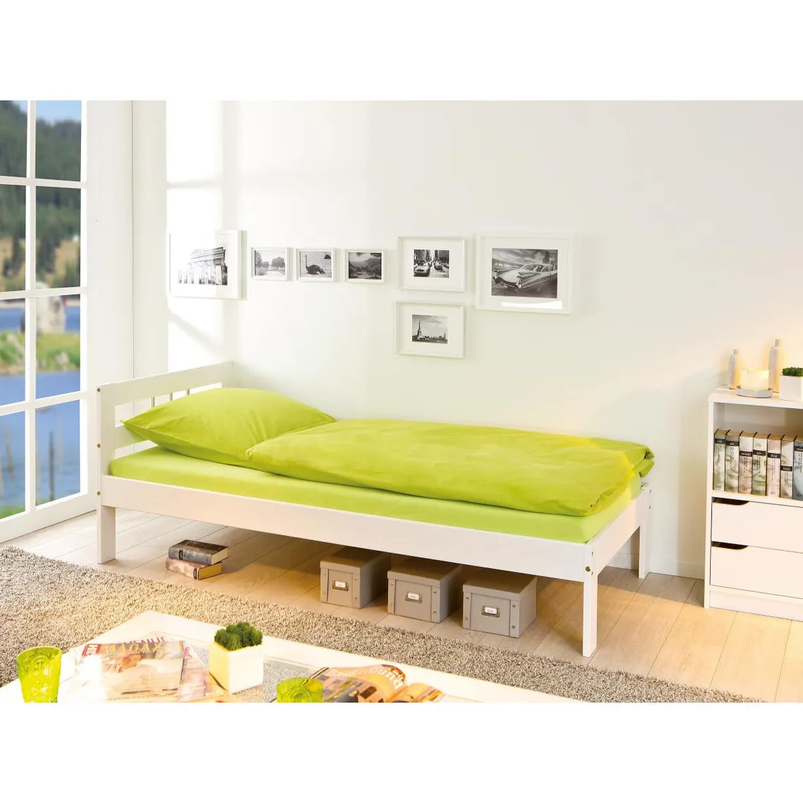 Lit 90x200 blanc WAKA | 3 Suisses