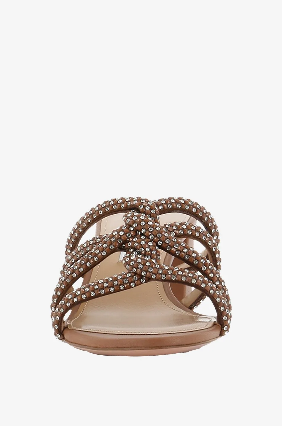 Mules ouvertes en cuir orné de cristaux Moondust 50