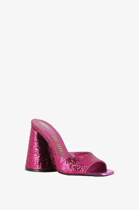 Mules à talon en cuir et paillettes Luz 105
