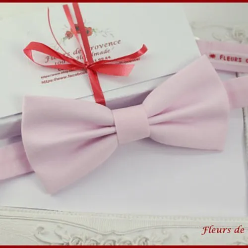 Noeud papillon tissu rose pâle - homme