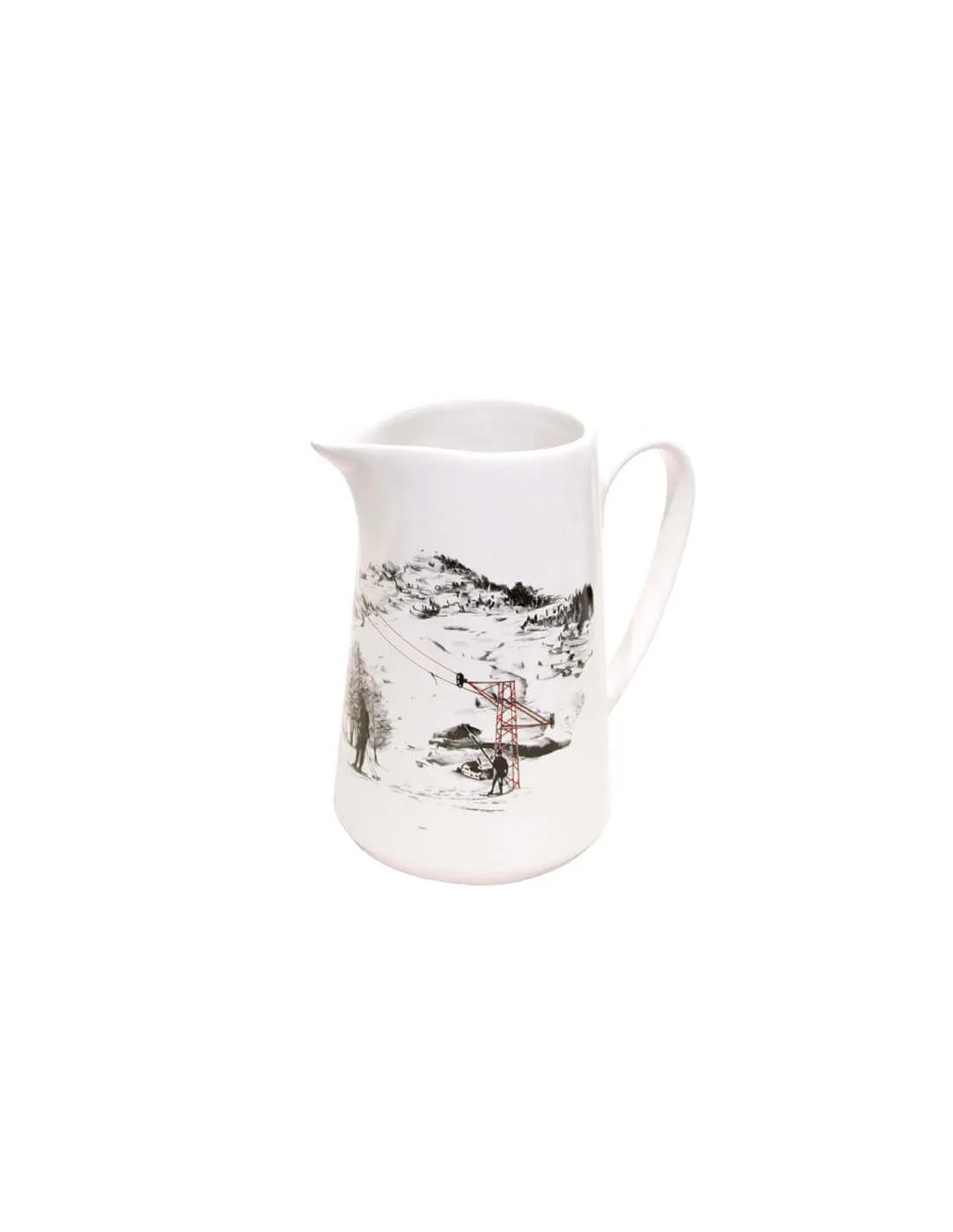 Pichet en ceramique 1,5 l motif skieurs - megeve angel des montagnes