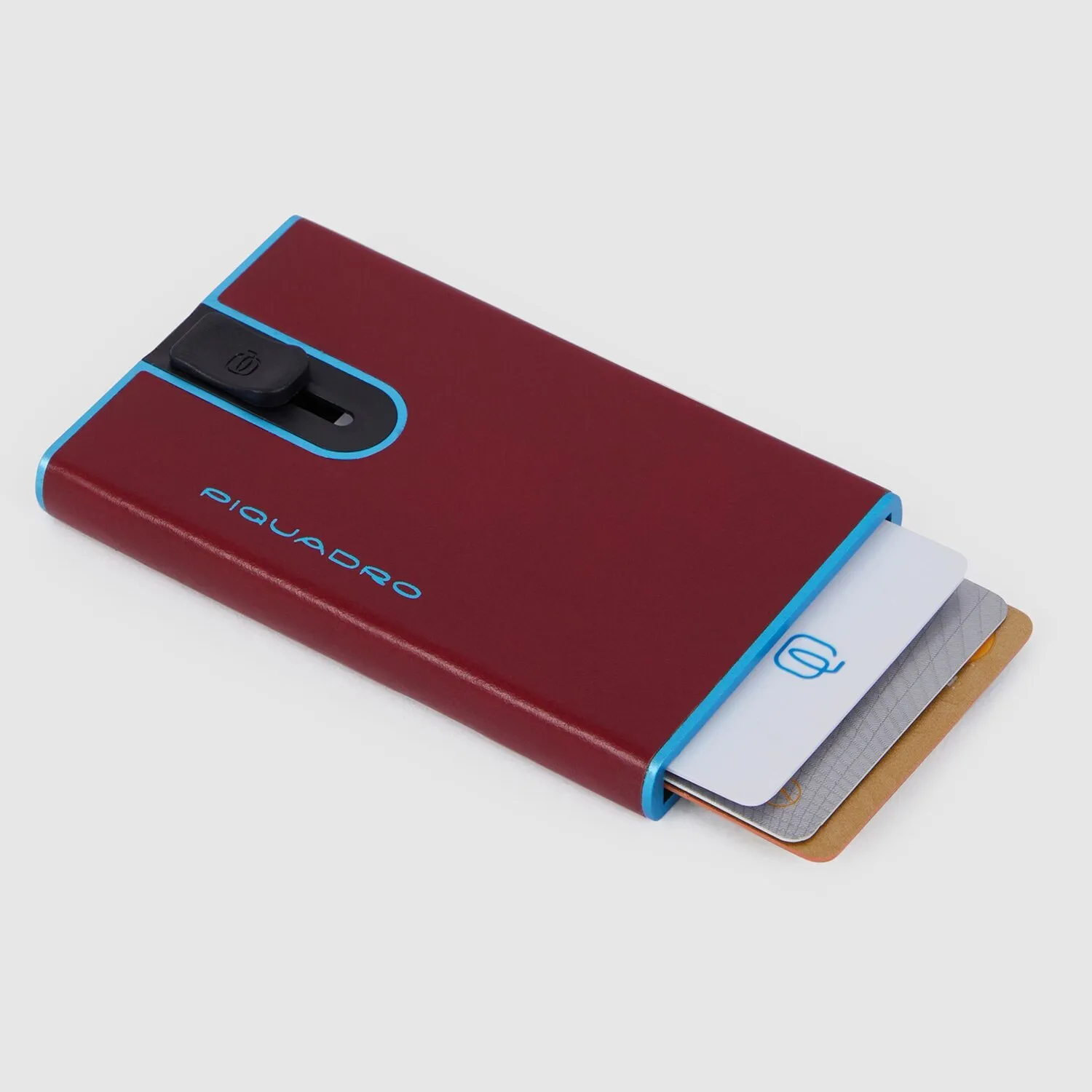 Piquadro Blue Square Étui pour cartes de crédit Protection RFID Cuir 6.5 cm