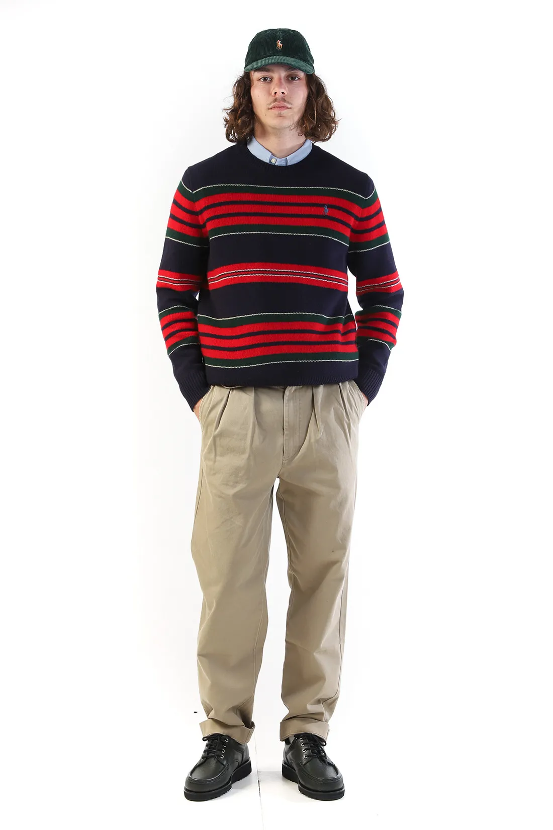 Polo ralph lauren Striped wool-cashmere sweat Navy combo - GRADUATE ...