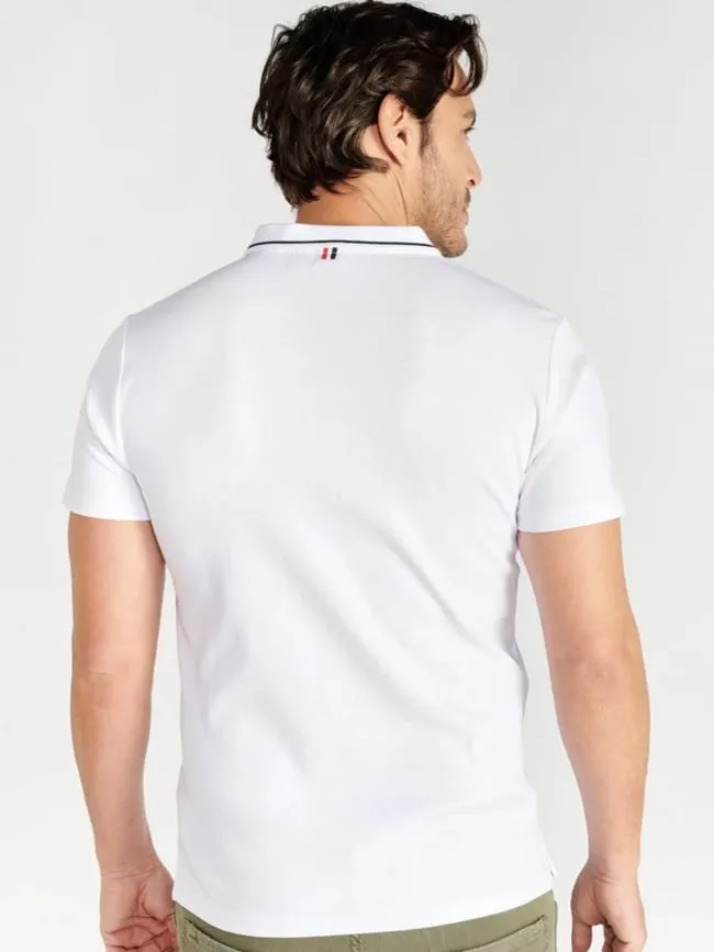 Polo uni logo aron blanc homme - Le Temps Des Cerises | wimod