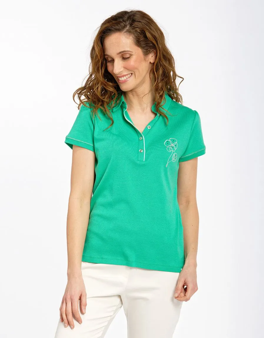 Polo vert en modal /coton - T-Shirts