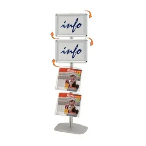Porte-affiches / porte-messages cadro-clic ? 2xa3 + 2 étagères sur pied h20