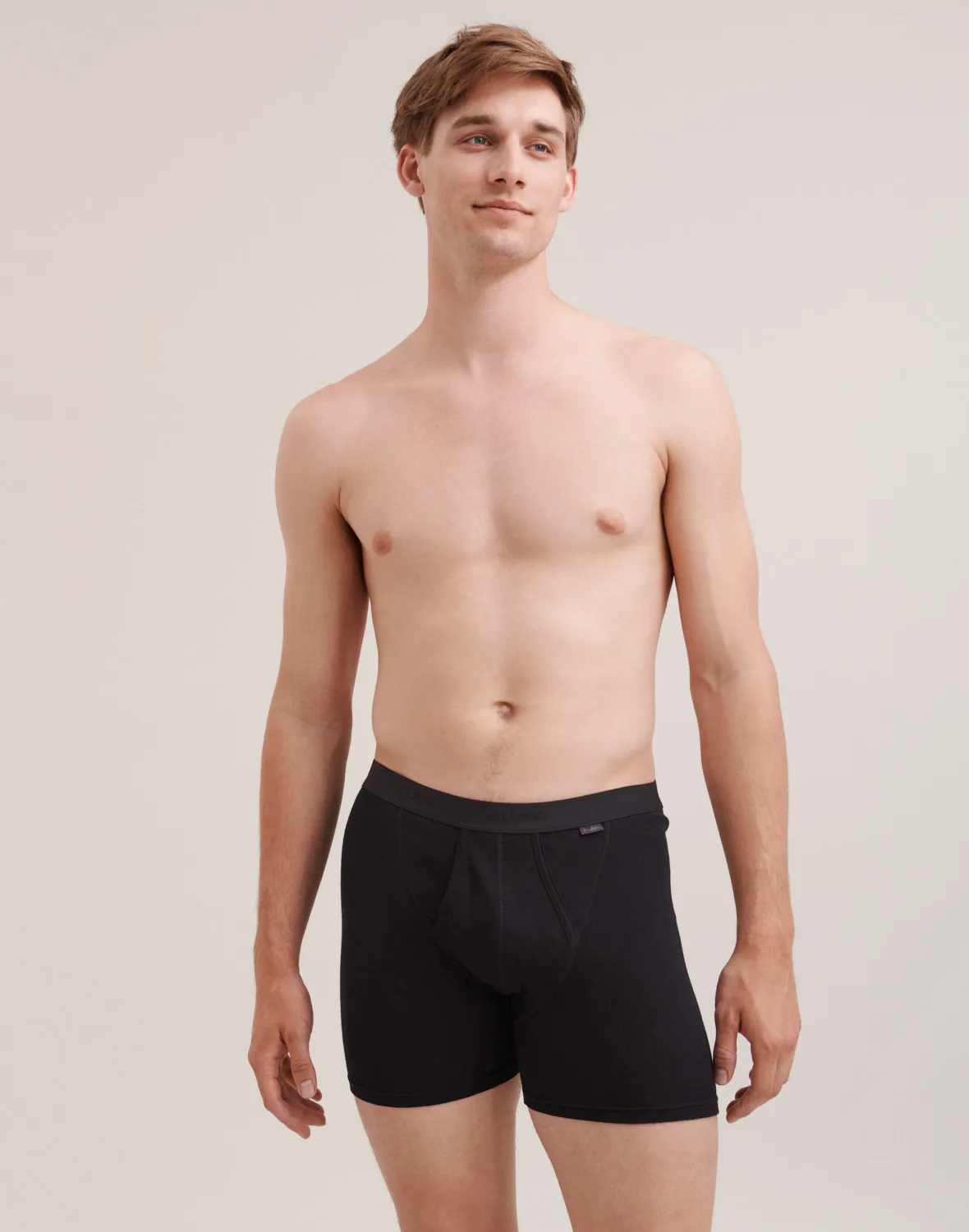 Premium classique - boxer en coton avec braguette élastique pour homme 