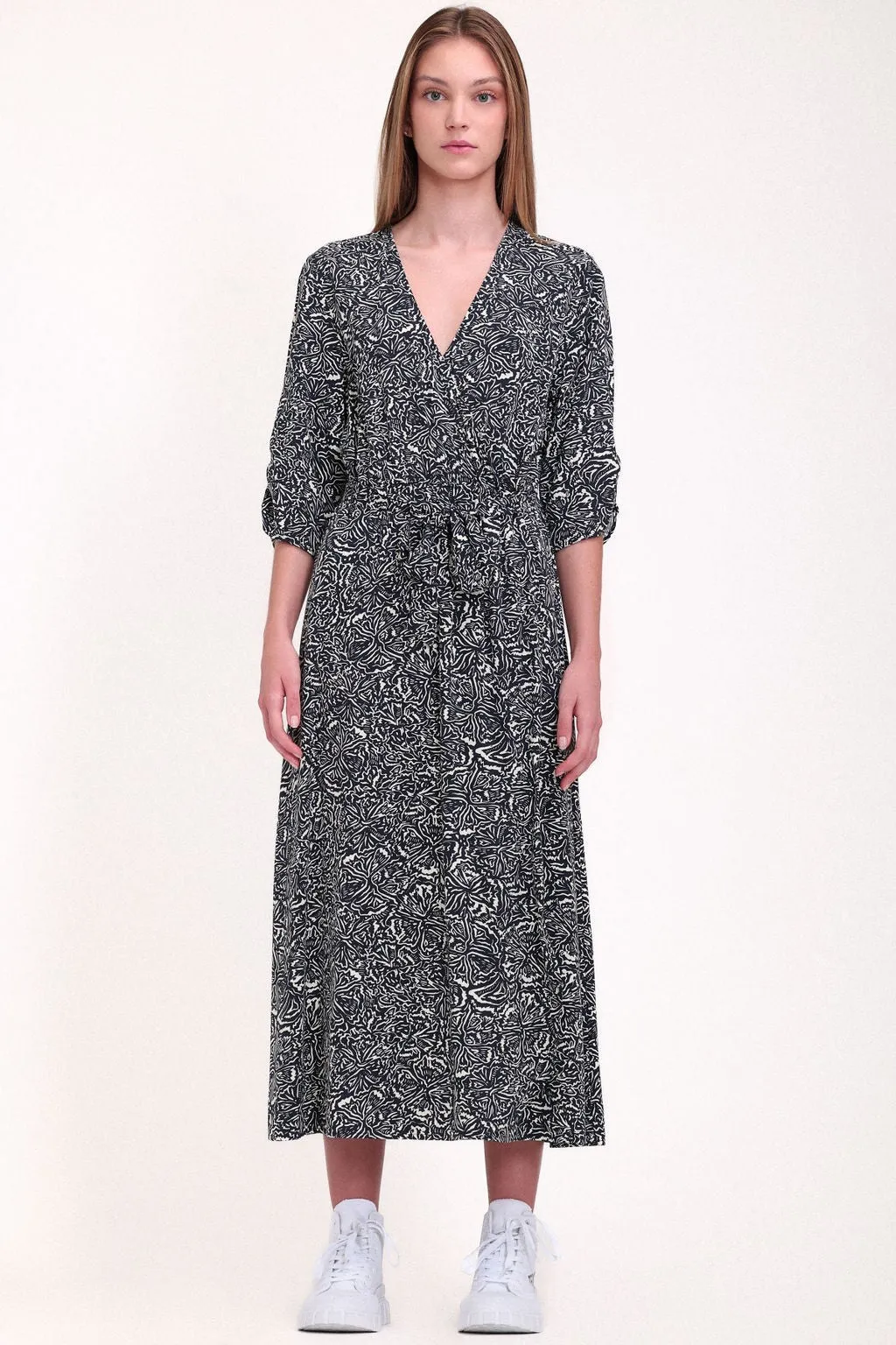 Robe cache-cur R-MEGUY DARK NAVY PRINT