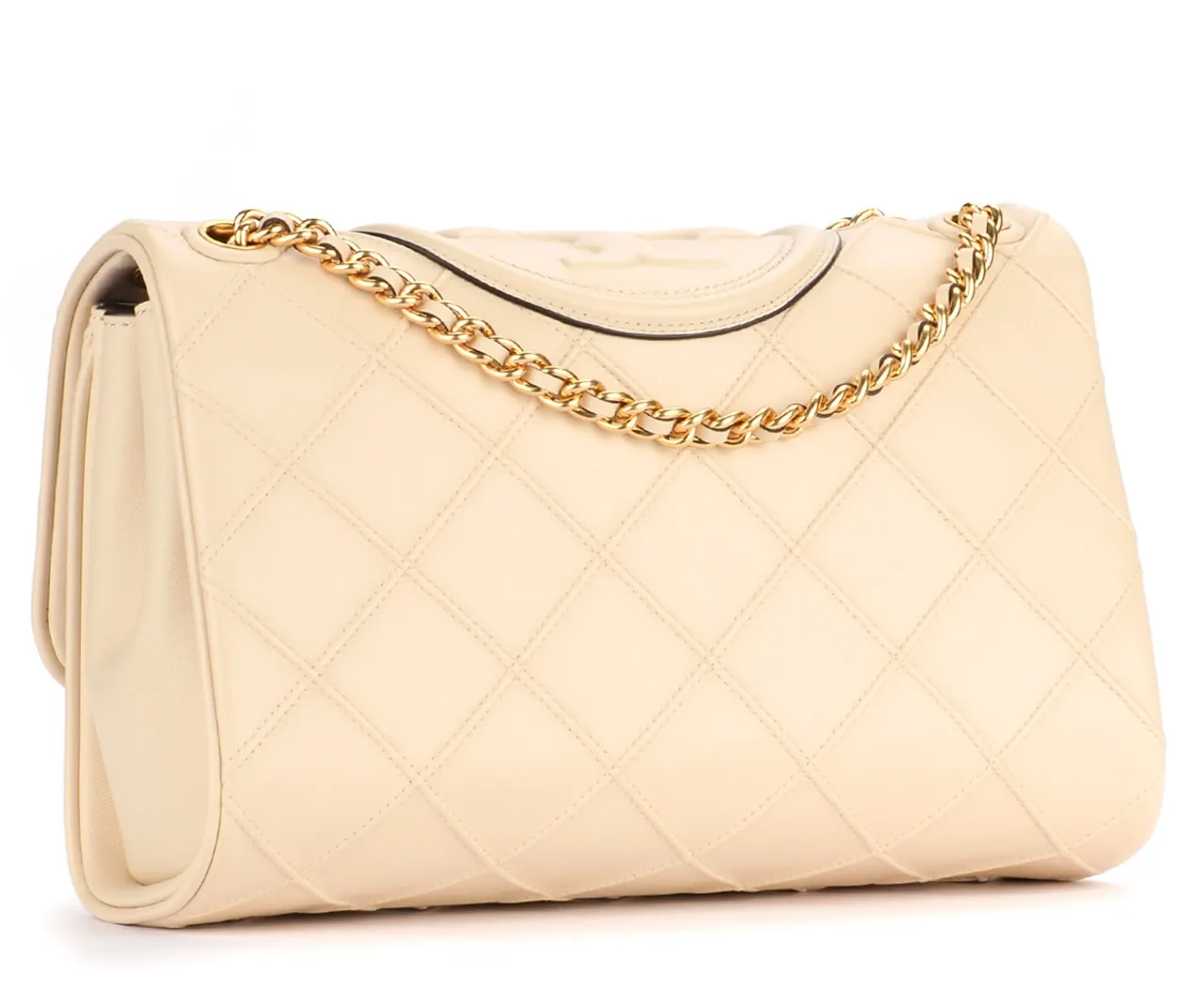 Sac porté épaule Tory Burch Fleming Soft en cuir ivoire