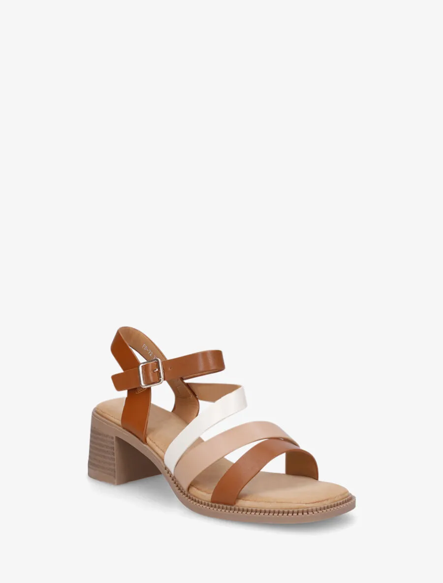 Sandales multibrides en simili - Camel