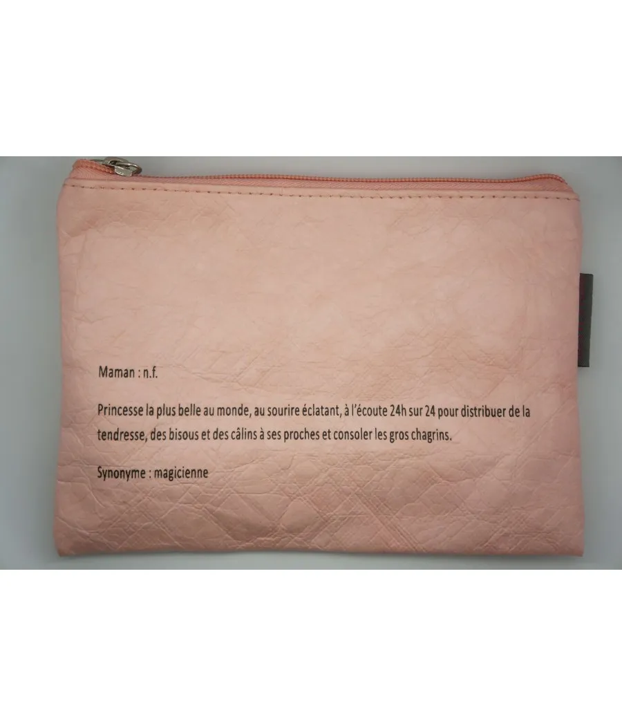 SANTAIA POCHETTE DEFINITION MAMAN ROSE EFFET FROISSE CADEAU IDEAL