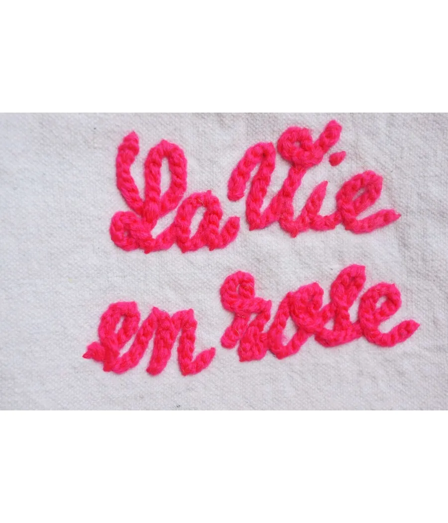 SANTAIA POCHETTE TENDANCE BOHEME CHIC COTON BRODERIE VIE EN ROSE