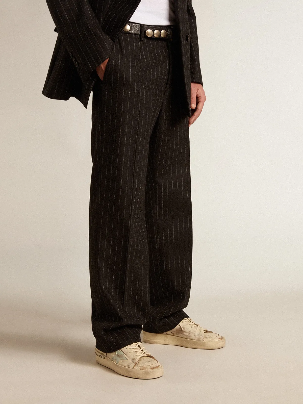 Stardan LTD avec étoile et contrefort en cuir nappa vert d’eau | Golden Goose