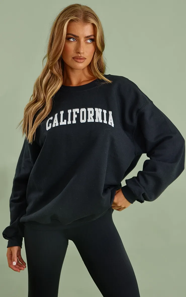 Sweat noir imprimé California