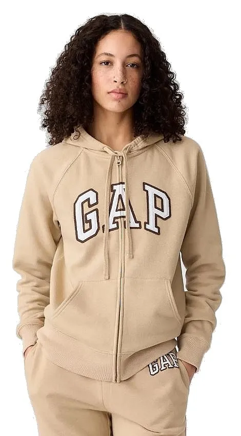 sweat-shirt GAP Logo GAP Heritage Zip - Travertine BRN 15 - women´s