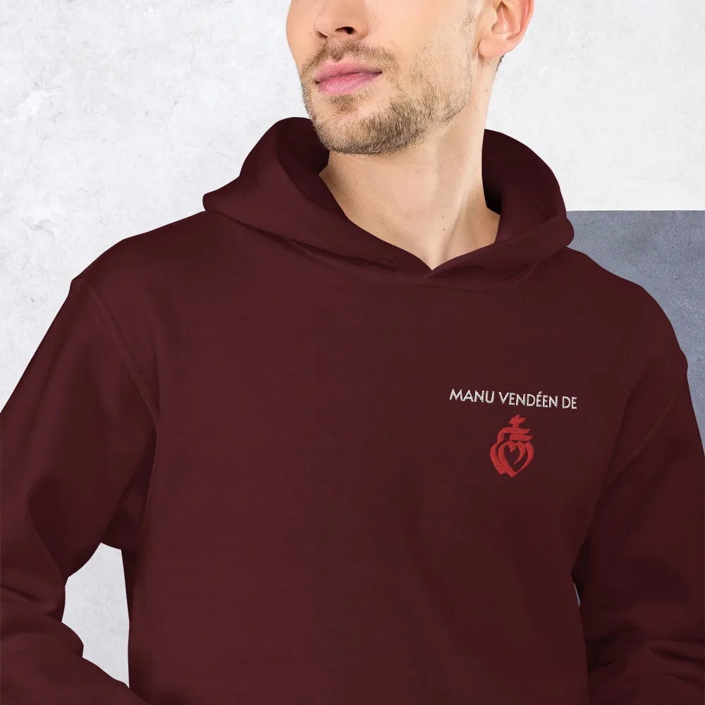 Sweat à capuche brodé personnalisé au coeur de la Vendée - Personnalisable