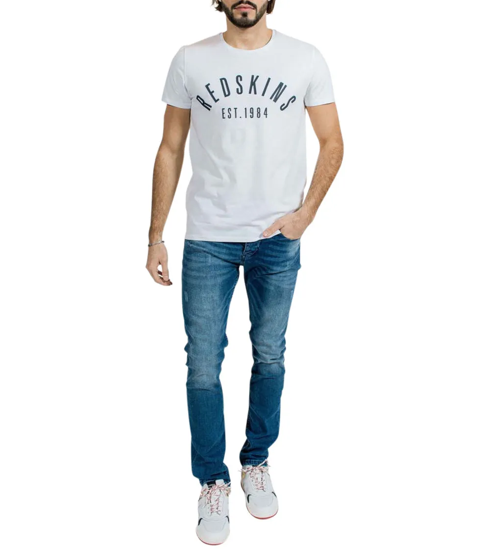 T-shirt avec manches courtes et col rond Redskins coton blanc