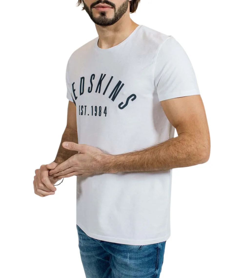 T-shirt avec manches courtes et col rond Redskins coton blanc