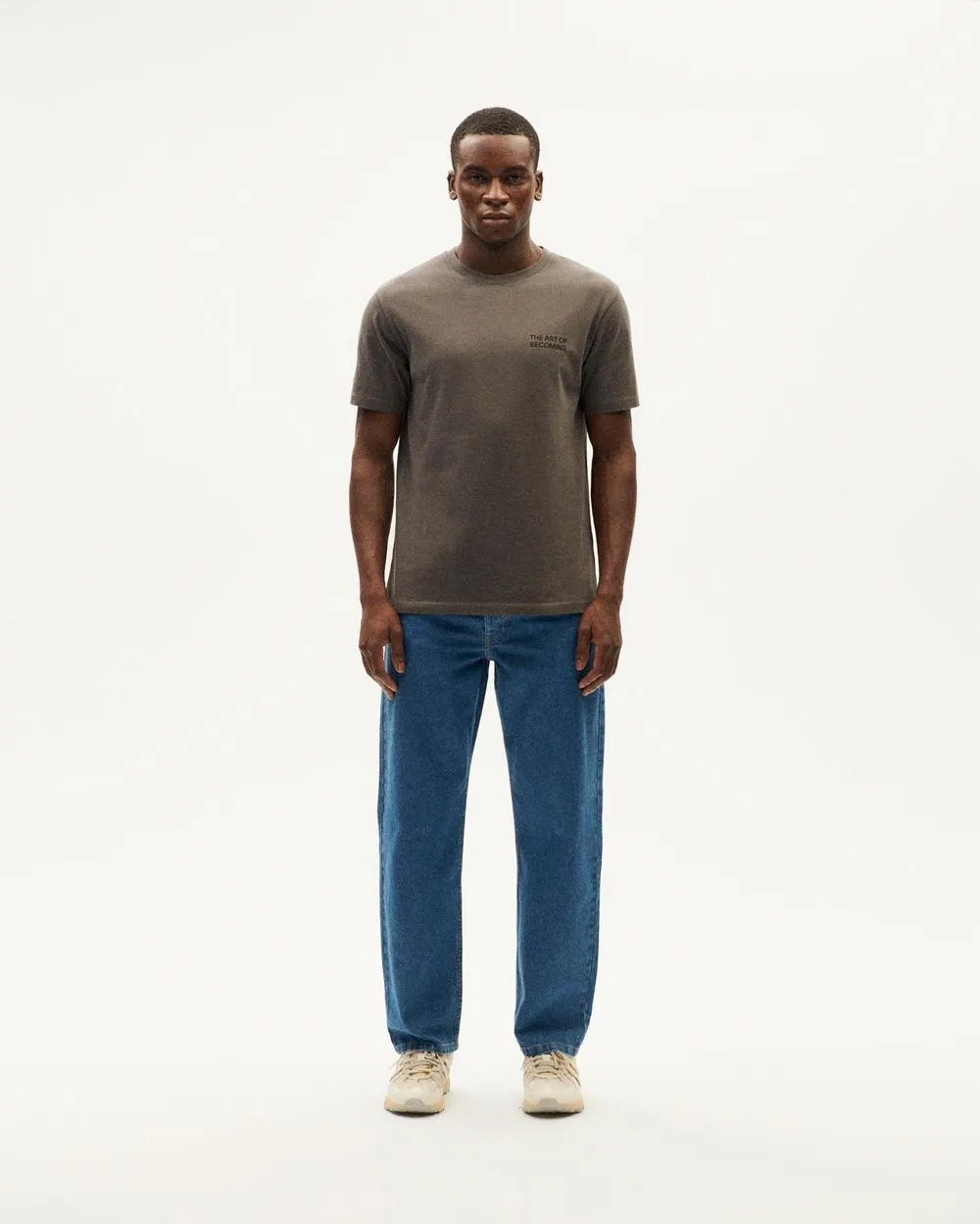 T-shirt en coton bio | gris "pavement becoming back t-shirt grey" homme