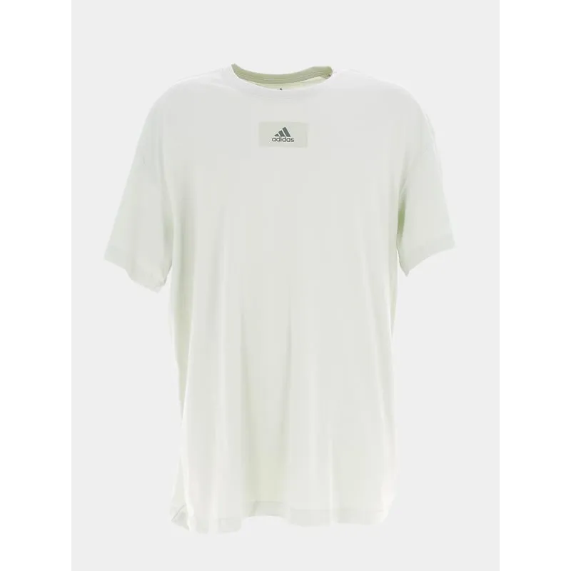 T-shirt uni classique petit logo brodé blanc homme - Adidas | wimod
