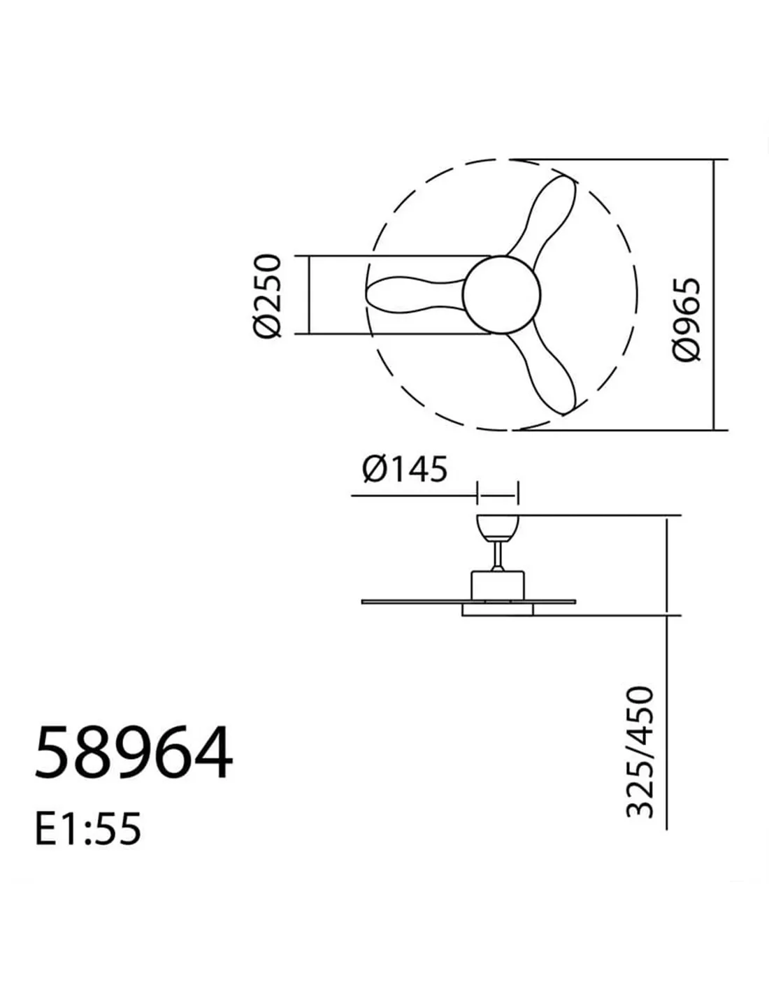 Ventilateur de Plafond LED 24W RIGA XS blanc et pales en bois Ø96 DC 30W Dimable 3000K-4000K-6000K | LéonLeds