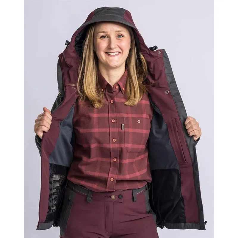 VESTE FEMME PINEWOOD FINNVEDEN HYBRID W - BORDEAUX/ANTHRACITE